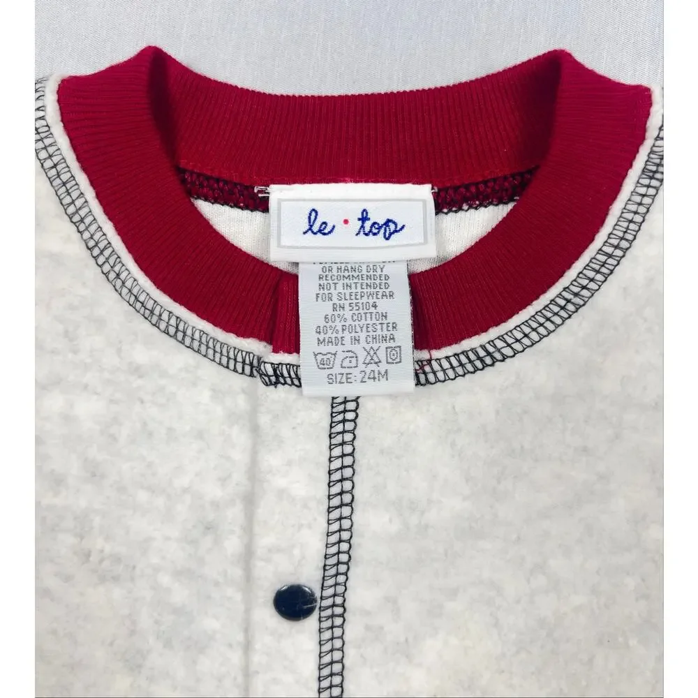 Vintage Le Top Puppy Dog Fleece Romper 24M NWT Snap Front One Piece Letop Boys